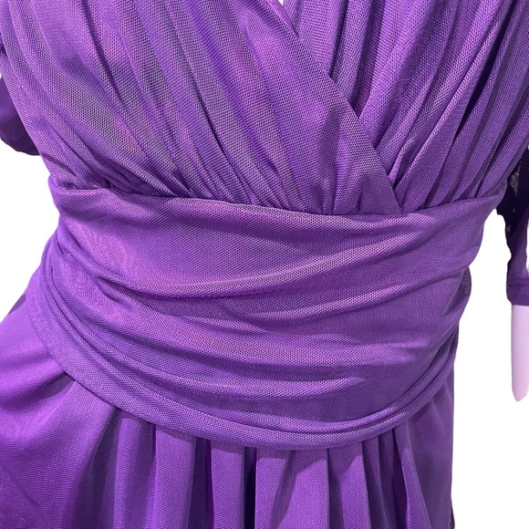 KIYONNA PLUS SIZE 3 PURPLE/MAUVE TOP W/ sheer accents & 3/4 length sleeves - Picture 6 of 13